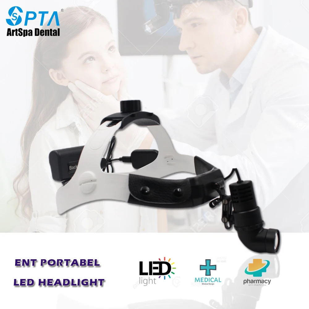 SPTA Hospital Ent Medical Surgical Front 5W Headlight Dental Curing Lamp Office Dentistry Illuminator Detector and LED Examinate