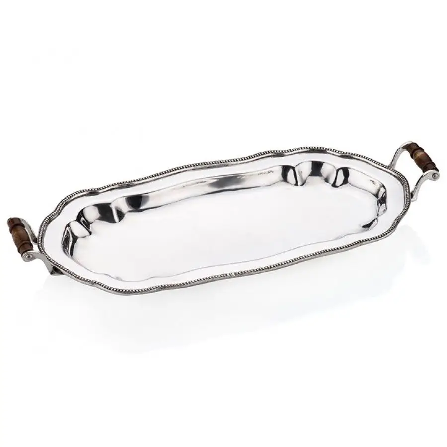 

DOLBOVI Porio Silver Oval tray 33x17 tray поднос plateau de service