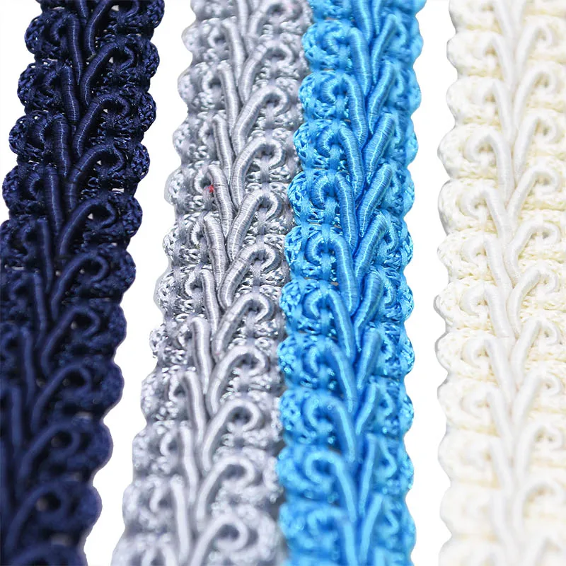 5/10M 12mm Lace Trimming Ribbon Polyester Centipede Braided Lace Sewing Clothes Accessories Curve Lace DIY Craft Wedding Decor