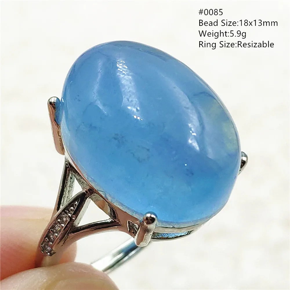 Natural azul aquamarine contas anel ajustável brasil anel oval 925 prata esterlina aquamarine jóias feminino aaaaa