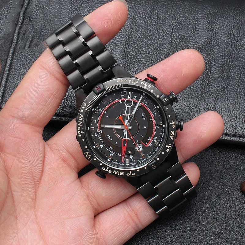 For Timex TW2R55500 T2N720 T2N721 T2N739 watches band Stainless Steel 24*16mm lug end Watchband black silver Accessories image 5