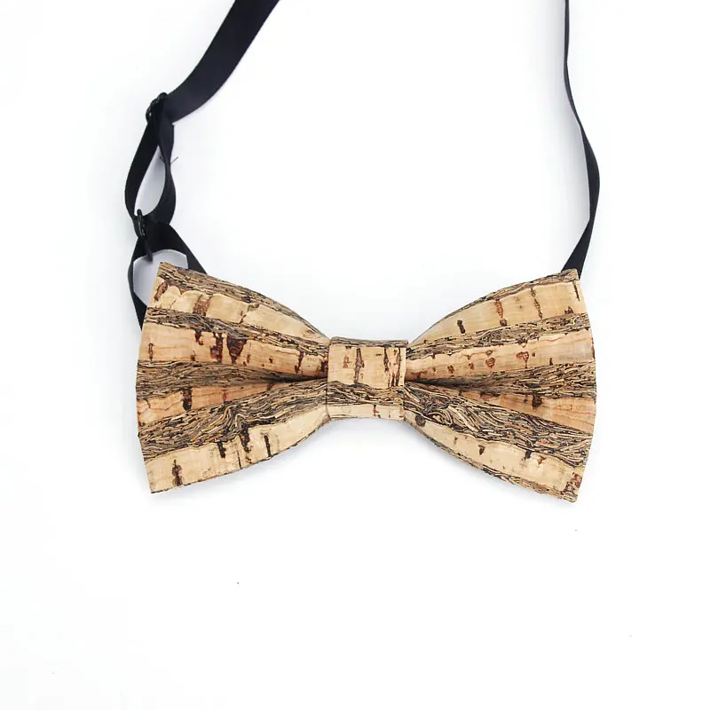 Nuovo Marchio di Lusso in Legno Sughero Uomini Del Legame di Arco di Legno Della Banda Papillon Handmade Plaid Bowtie per Gli Uomini di Cerimonia Nuziale Del Partito accessori Cravatte