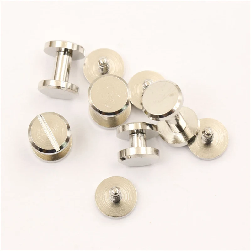 10Pcs 10mm Pure Copper Silver Color Screw Nail DIY Handmade Leather Nail Clothes Leather Belt Wallet Luggage Hardware Accessorie