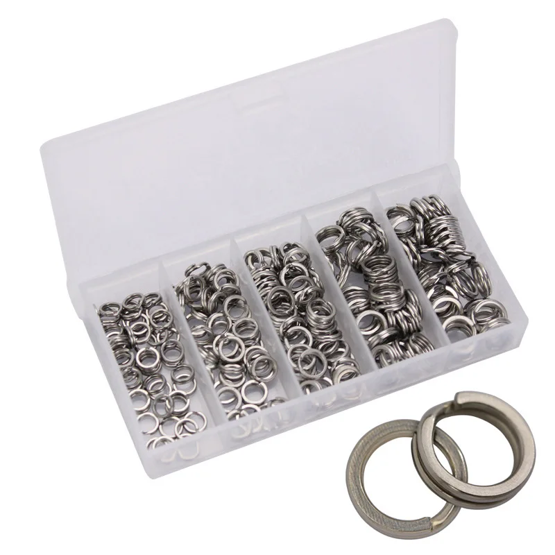 100/200pcs Stainless Steel Split Ring Assorted Fishing Tackle Rings for Blank Lures Crankbait Hard Bait fishing accessoies