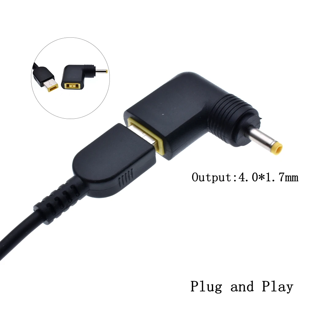90 degree Laptop DC adapter Square Female to 7.9x5.5mm 5.5x2.5mm 4.0x1.7mm 5.5x2.1mm Male DC Power Plug Connector 