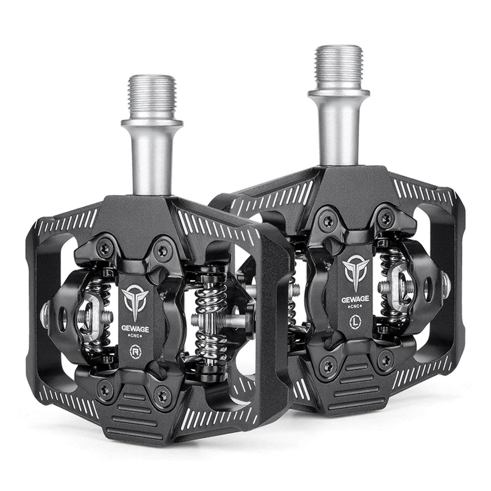 Double-sided Clip Pedals MTB Pedals Cycling Pedals with Cleats Replacement For SPD Mountain Bicycle Pedal System Bike speedplay