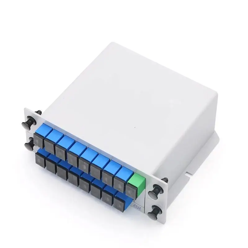 SC UPC Fiber optical splitter box, FTTH insert sheet optical coupler SC singlemode simplex PLC, 1x16