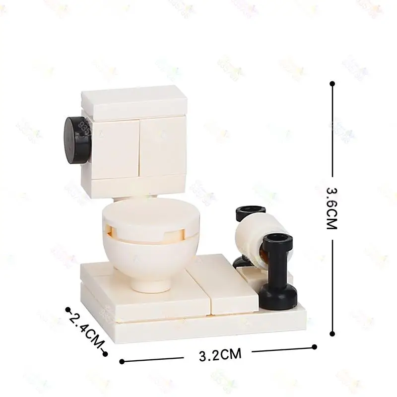 MOC سلسلة المنزل الحمام دورة المياه اللبنات مدينة الأثاث العام صوان تجميع الاكسسوارات الطوب لعب للأطفال هدية
