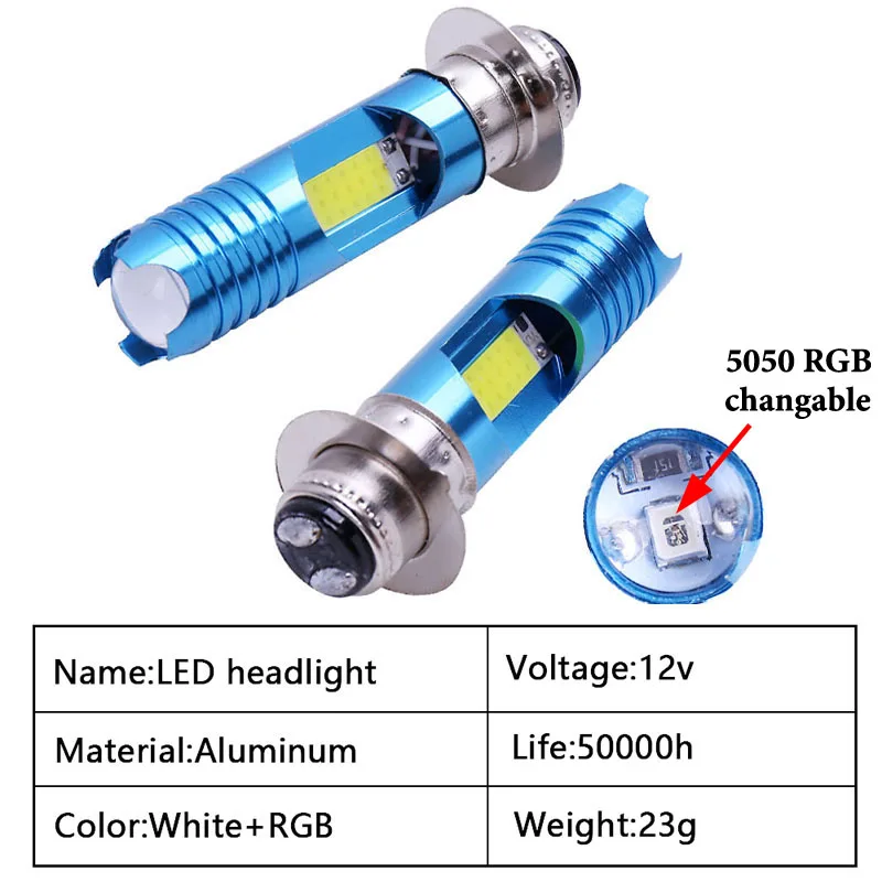 1pcs Moto led P15D Hi/Low Motorcycle Headlight H4 BA20D LED Lamp COB Bulb Moto Headlamp RGB Motorcycle Headlight Driving light