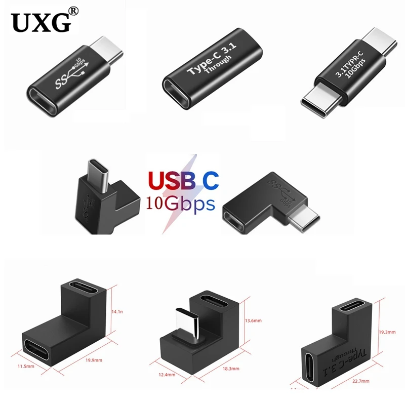 

Переходник U-образный угловой, 90 градусов, USB 3,1, 10 Гбит/с, Type C «Папа-мама»