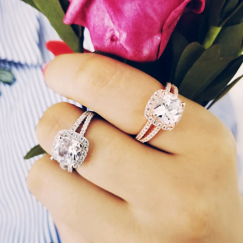 

925 Sterling Silver engagement wedding promise Ring for Women fashion finger original design Jewelry