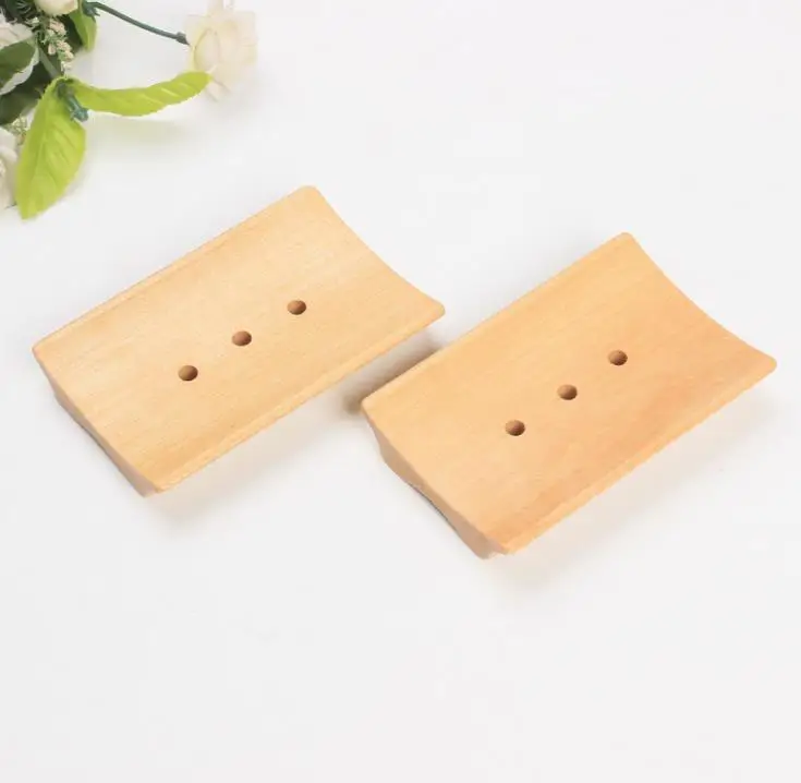 100pcs Wooden Soap Dish Fashion Handmade Soap Tray Box DIY Soap Holder House Ornamentation Bathroom SN4067