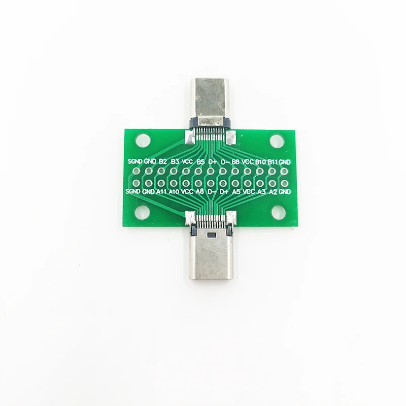 Placa pcb de teste tipo c macho para fêmea, placa universal com porta usb 3.1, 20.6*36.2mm, placa de teste sem pinos