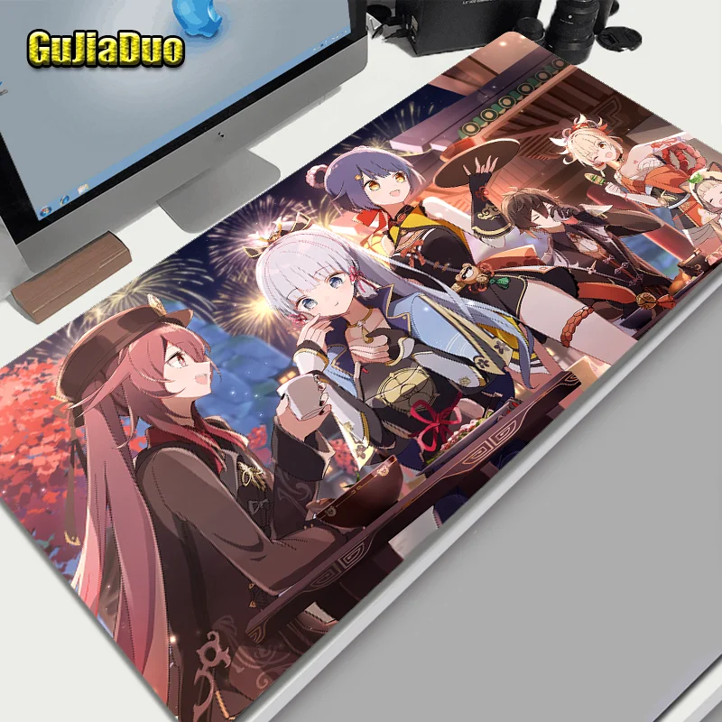 400x900 Extra Große Genshin Auswirkungen Maus Pad Gamer Kissen Spielen Matte Gummi Wasserdicht Nicht-slip Anime Mauspad gaming Zubehör