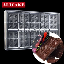 Polycarbonate Chocolate Mold Cocoa Bar Shape Candy Fondant Ice Mould Baking Pastry Acrylic Confectionery Utensils Pans Trays