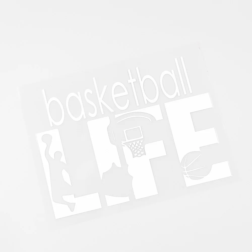 YJZT 14.2CMX10.4CM Lovely Basketball life Waterproof  Decal Vinyl Car Sticker Black/Silver 8A-0716