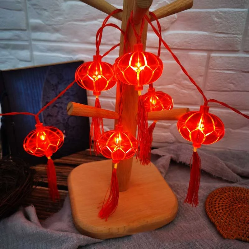 1.5M 10LED Red Chinese Knot Lantern Spring Festival LED String Lights New Year 2022 Night Lights Wedding Christmas Decoration