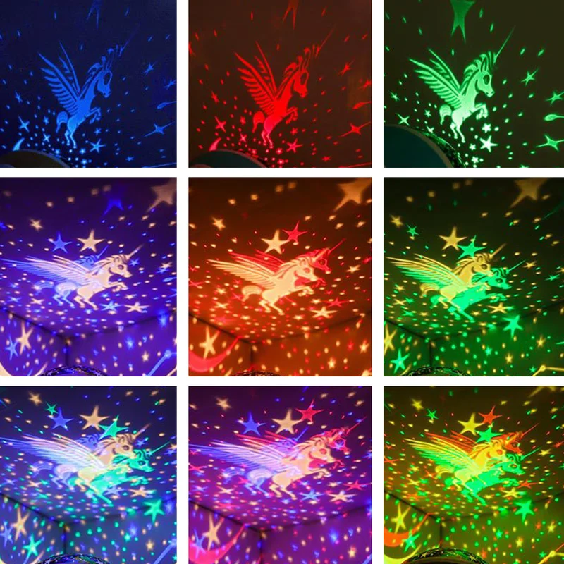 Sterrenhemel Nachtlampje Magic Projector Sprookje Elf LED Lamp Kleurrijke Draaien Knipperende Ster Kids Baby Ondersteuning Dropshipping
