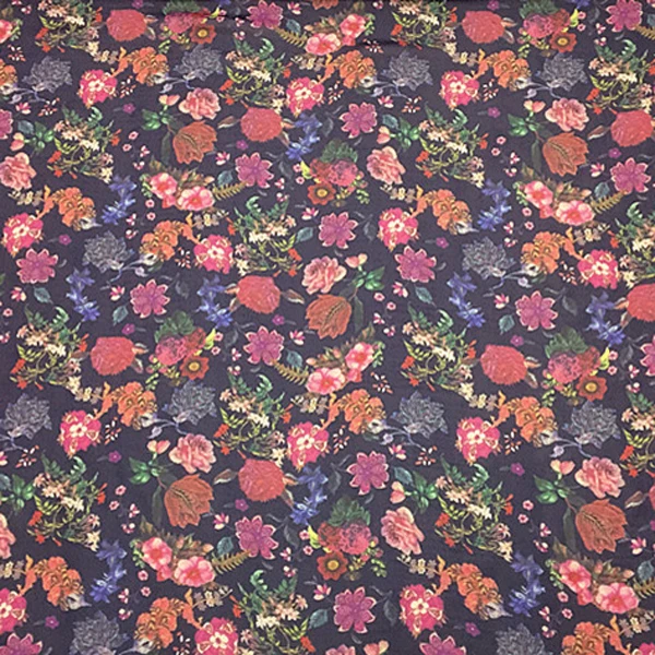 Colorful floral print 100% pure silk georgette gauze silk fabric 137cm width,SCG640