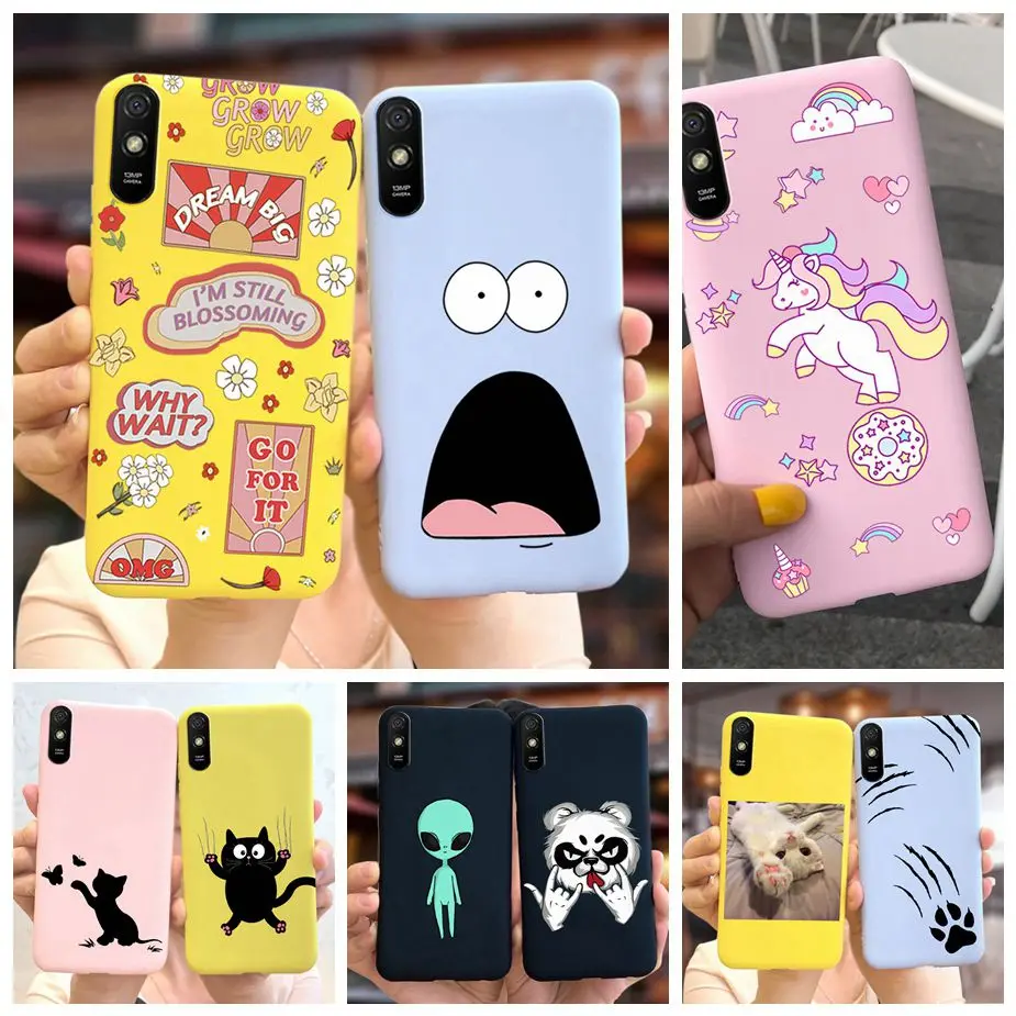 Cute Cartoon Cover For Xiaomi Redmi 9A Case Redmi9AT Soft Silicone Back Cover For Xiaomi Redmi 9AT 9A T Redmi9A Phone Cases Bags