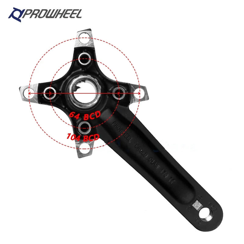 PROWHEEL Crankset Mtb Hollowtech Crank Arms For Bicycle Integrated Double Crank Mountain Bike Connecting Rods 104 Bcd 32/34/36T