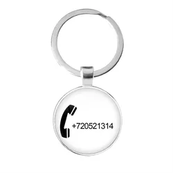 Custom Keychain Personalized Gift Customized Phone Number Anti-lost Keyring Key Chain Ring Wholesale