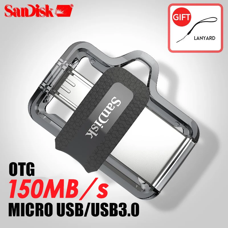 Sandisk SDDD3 128GB Extreme USB 3.0 Dual OTG Flash Drive High Speed 150MB/S 32G 256GB Pen Drive 64GB Memory Stick phone computer