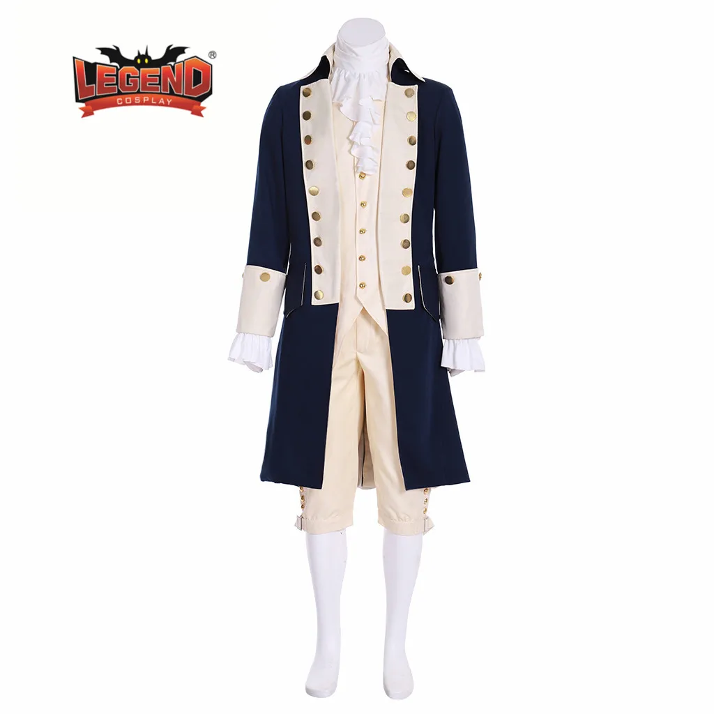 TURN: WASHINGTON\'S SPIES cosplay costume outfit George Washington Colonial blue jacket cosplay Costume outfit with cloak cape
