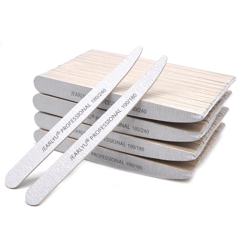 400pcs/lot JEARLYU Nail Files 100 180 240 Washable Sanding File Nail Polish Manicure Emery Board Sandpaper File Nail Buffer Set