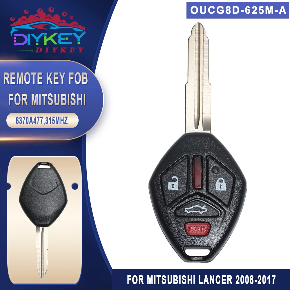 DIYKEY 6370A477 G8D-625M-A Remote Head Key 315MHz ID46 Fob For Mitsubishi Lancer 2008 2009 2010 2011 2012 2013 2014 2015 2016