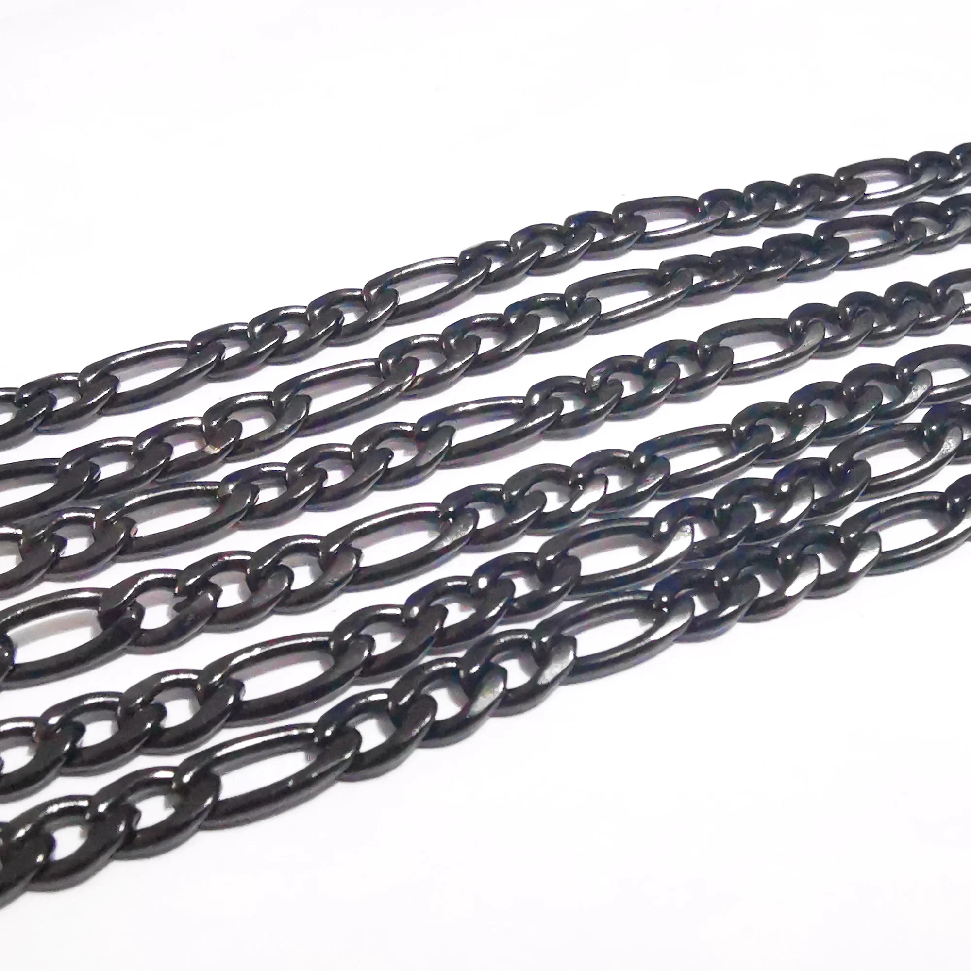 3meter lot stainless steel black thin 4.5mm Figaro chain NK Chain jewelry findings DIY Marking chain bags accessories