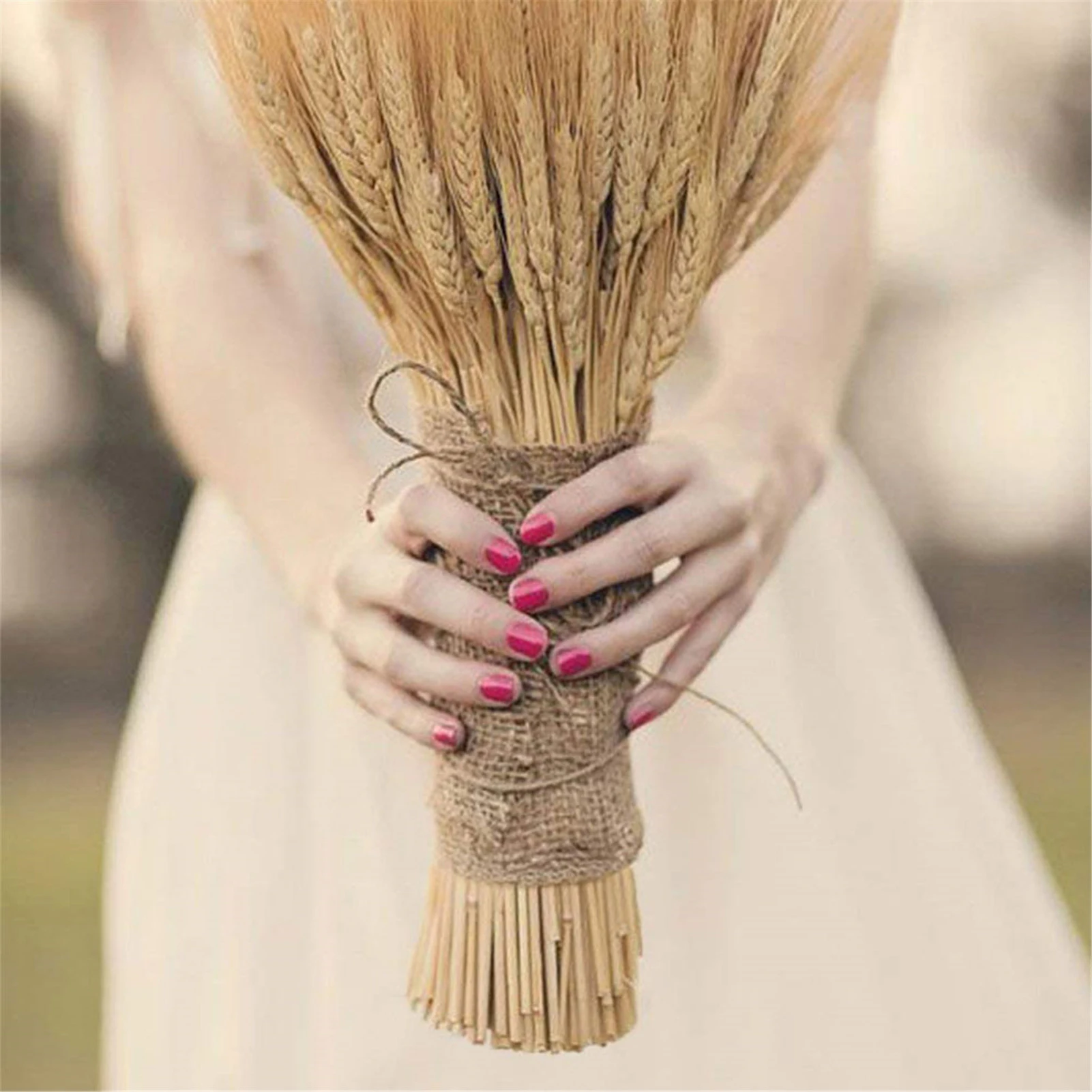 100pcs New Exquisite Wheat Stalks Natural Dry Wheat Decor For Christmas Wedding Home Office Decoration Fake Flower Hot Sale