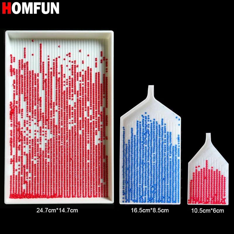 HOMFUN Diamantschilderij Accessoires Grote capaciteit DIY Pincet Diamantplaat Handwerk Vierkant Rond Strass Dienblad Groot gereedschap