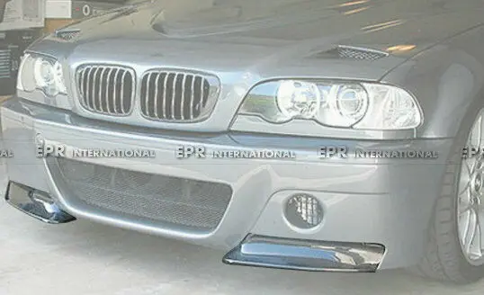 

For BMW E46 M3 (Fit M3 Only) CSL Type Dry Carbon Fiber Front Bumper Lip 2Pcs Trim Diffuser Bodykits Addon Parts