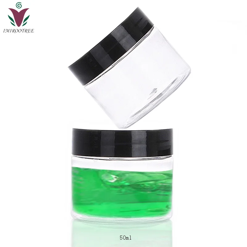 

30pcs 50g 50ml Cosmetic Packaging Clear PET Plastic Cream Wide Mouth Jar Cream Pot for makeup