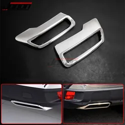 End Tip Cover For Peugeot 3008 II 5008 T87 2017-2019 Car Rear Dual Exhaust Muffler Pipe Stickers Trim 2pcs