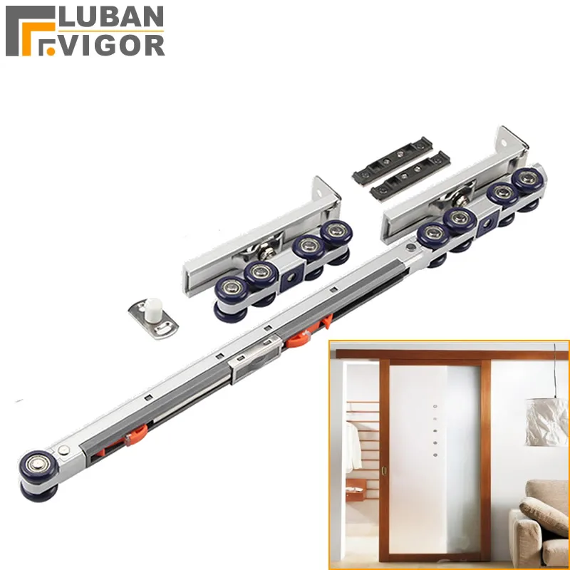 

Two-Way Buffer Damping Danging Wheel,Roller,Slide Doors Pulley,Load 80kg,Aluminum Alloy Rail,Mute Safety,Anti-ollision