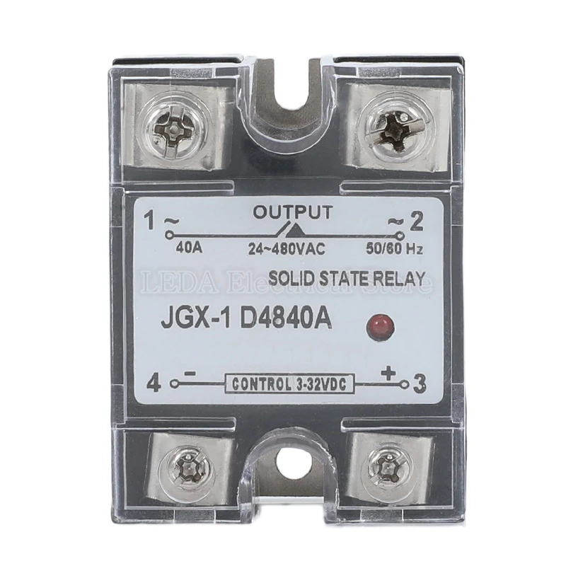 

1Pcs Single Phase Solid State Relay AC Control AC 90-250VAC YJGX/SSR-10AA 25AA 40AA 50AA 80AA 100AA 120AA With Plastic Cover