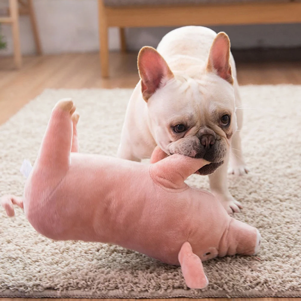 Plush Pig Pet Dog Accompanying Sleeping Toys for Small Dogs French Bulldog Bite Molar Venting Supplies Puppy Dog Playing Toy