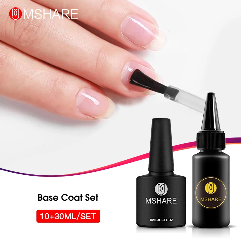 MSHARE 10 + 30ml Uv Top Coat Base Gel di rinforzo Set Builder Kit rafforzare l'allineamento Soak Off in Bottle