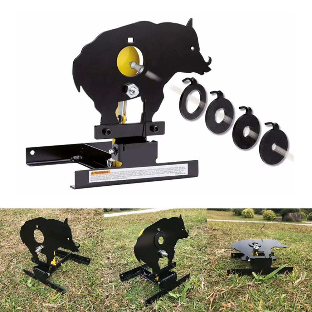 String Pull Back Resettable Target Air Rifle Target Hunting Target  with 4 adjustable Bullseyes’ rings(1-1/8”, 3/4”,1/2”, 3/8”)