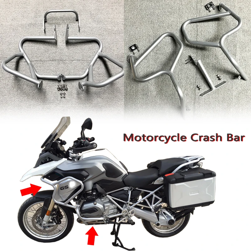 

For BMW R1200GS R 1200 GS 2014-2017 Motorcycle Upper&Lower Bumper Engine Guard Highway Freeway Crash Bar Fuel Tank Protector