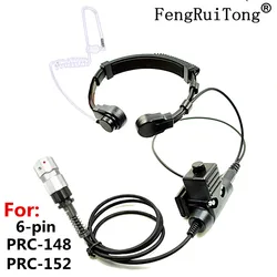 PRC152 Walkie Talkie U94  Neck Throat Mic Earpiece Radio Tactical Headset for  TRI TCA/AN PRC-148 PRC152 Walkie Talkie 6-PIN