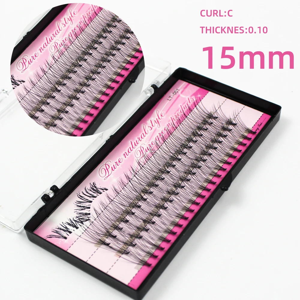 60pcs Individual Cluster Eye Lashes Professional Makeup Grafting Fake False Eyelashes for Eyelash Extensions False Eyelashes Tab
