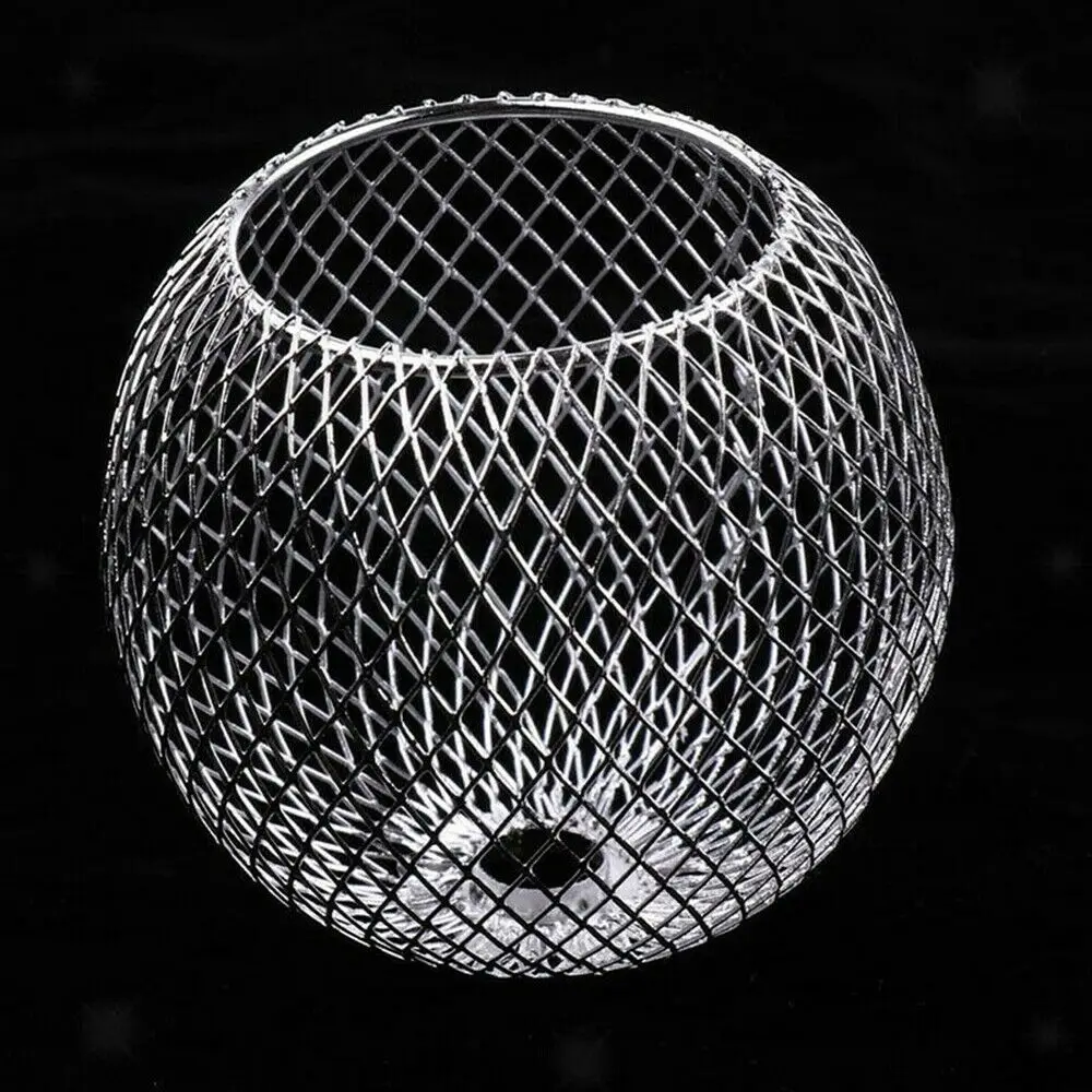 2/4Pcs Iron Chrome Lamp Shade Chandelier Ceiling Light Cage Pendant Shade Decor 7cm for G4, E14, E14 Lamp DIY PM0346X2