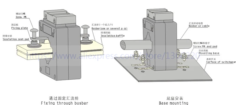 AC0-100A,200A,250A 3 phase ampere meter with 2 alarm relay output high ampere and low ampere alarm out with 3pcs CT