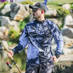 2025 DIAOLIAN Stand-up Collar Fishing Shirts Sunproof Anti-UV UPF50+  Breathable Moisture-wicking Quick-dry Fishing Jerseys