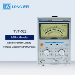 TVT-322 Double Pointer Display High Precision AC Millivoltmeter Voltage Measuring Instruments Measure Frequency 5Hz-1MHz