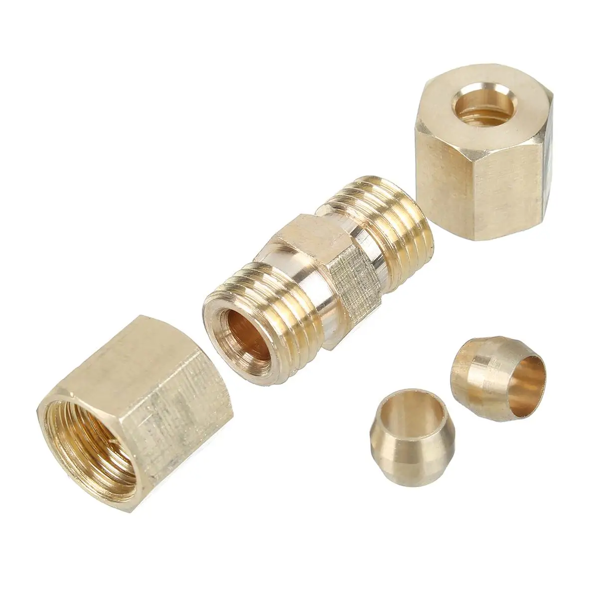 5/10/20pcs Brass Brake Line Union Fittings Straight Reducer Compression Connector 3/16\