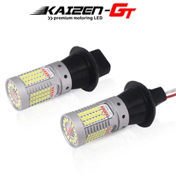 Car T20 W21W 7440 LED Dual-Color White/Red Canbus LED Bulbs For Mazda MX-5 Chevy Camaro Backup Reverse Light/Rear Fog Lamp 12V